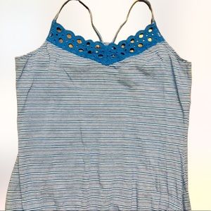 Maurice's Super Cute  Racerback Tank in a Pretty Bright Blue & White Stripe SZ S